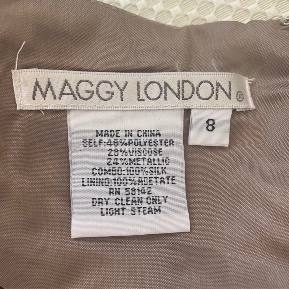 Maggy London Asymmetrical Metallic Jacquard Dress - Picture 7 of 9